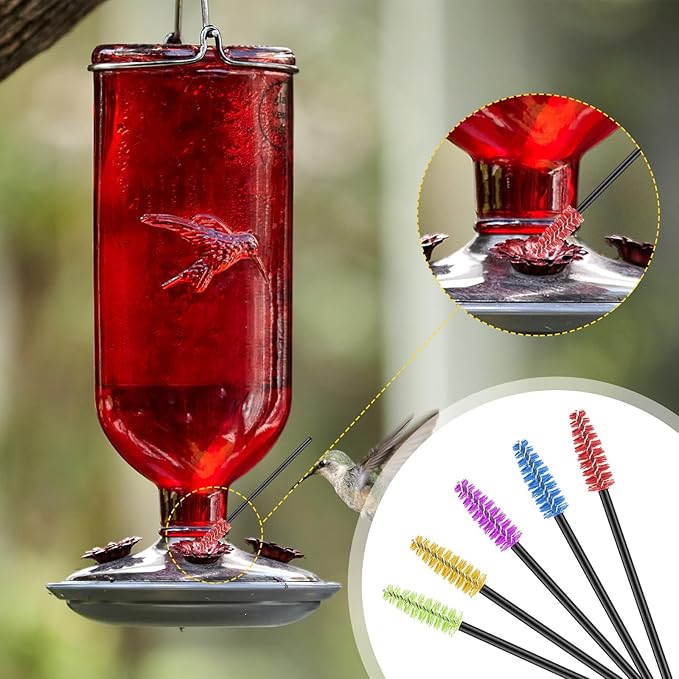 Hummingbird Feeder Cleaning Brush 19 Pieces 3 Size Mini Nylon Double Headed 2 in 1 Hummingbird Brush Hard to Reach Places Tiny Cleaning Kit(Yellow) - Image 5