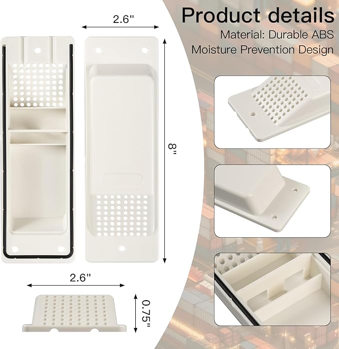 Shipping Container Air Vent Kit Heavy Duty Shipping Container Accessories Cross Flow Ventilation Kit Reduce Heat Humidity Pressure Condensation Add Air Flow for Cargo (8 Pack White) - Image 2