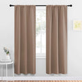 NICETOWN Kitchen Window Blackout Curtains - Window Treatment Thermal Insulated Rod Pocket Small Blackout Draperies/Drapes for Bedroom/Kitchen (Cappuccino, Set of 2, 34 in x 72 in (W x L) by NICETOWN