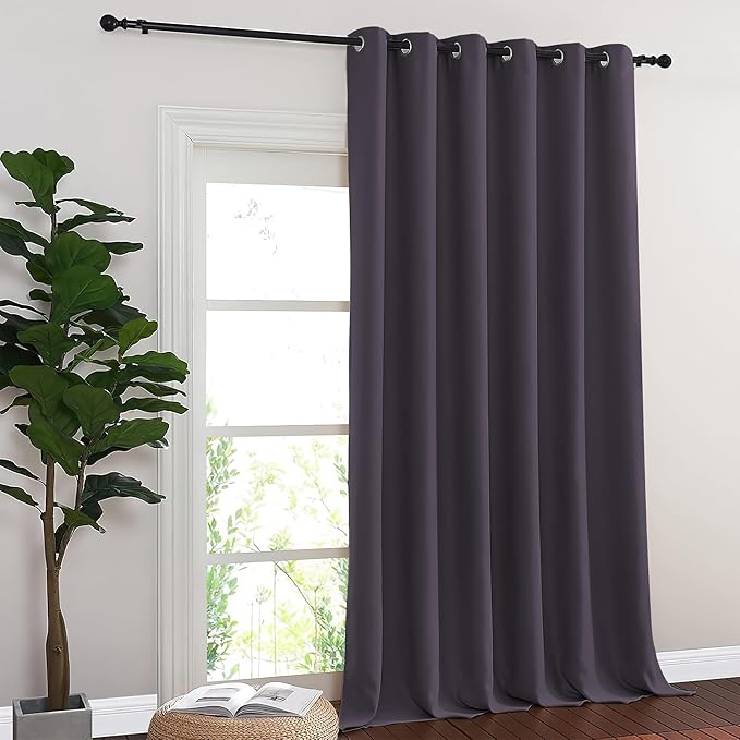 NICETOWN Blackout Room Divider Curtains for Sliding Glass Doors 102 Inches Long 1 Panel, Extra Wide Curtains for Doorway Patio Bedroom Living Room (Greyish Purple, 80Wx102L, 1 Panel) - Image 7