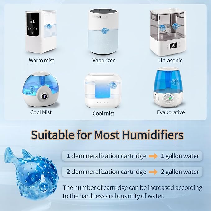 12-Pack Universal Humidifier Cleaning Fish Compatible with Most Humidifiers Replacement Ultrasonic Humidifier Tank Cleaner Ball | Prevents Hard Water Build-Up | Eliminate White Dust | Purifies Water - Image 5