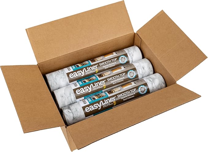 Smooth Top EasyLiner for Cabinets & Drawers - Easy to Install & Cut to Fit - Shelf Paper & Drawer Liner Non Adhesive - Non Slip Shelf Liner - 12 Inch Width - 60 Total Feet - Gray Marble - Image 3