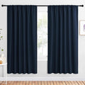 NICETOWN 2 Panels Blackout Curtains, Rod Pocket Window Curtains Room Darkning Drapes for Bedroom/Living Room, Thermal Insulated Solid Draperies for Home Office/Study, 62 by 72-Inch, Navy Blue by NICETOWN