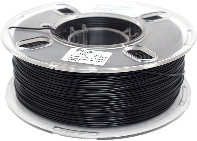 PLA Filament 1.75mm, PRILINE PLA 3D Printer Filament, 1kg Spool (2.2lbs) 3D Printing Filament Fits for Most 3D Printers, Dimensional Accuracy +/- 0.02mm,Black - Image 3