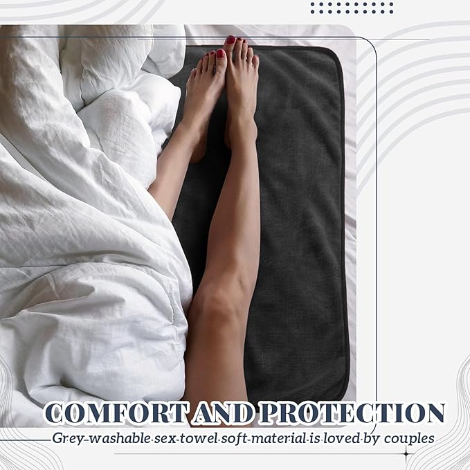 1 Pcs Couples Waterproof Mat 54 x 34 in Lover Reusable Stainproof Blanket Quiet Easy Use Mattress Protector for Adult Multi Functional Bed Sheet Couple Messy Play Pleasure Comfort (Black) - Image 6