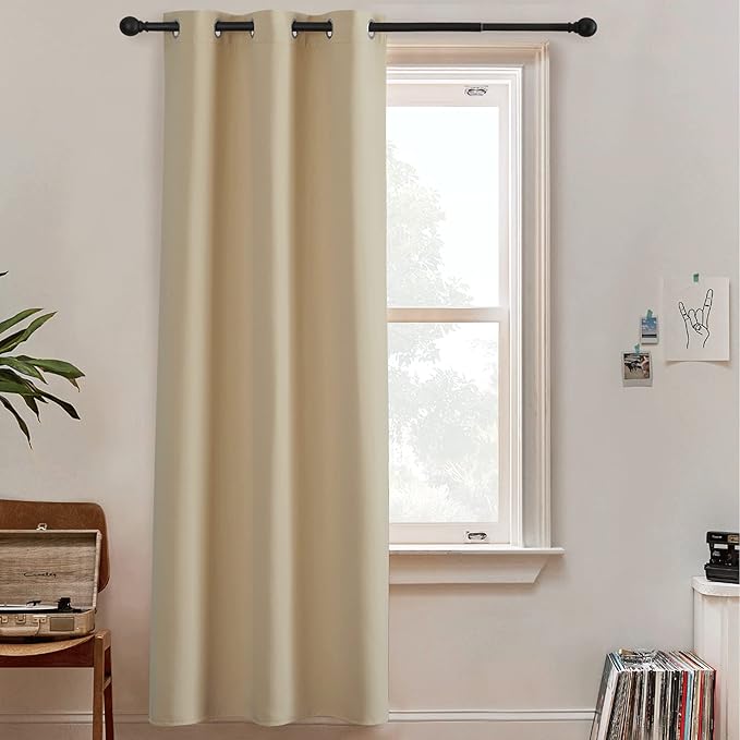 RYB HOME Partition Room Dividers Curtain Room Darkening Privacy Grommet Backdrop Curtains for Living Room Bedroom Patio Door Window Decor, 1 Panel, Cream Beige, 60 inch Width x 96 inch Length by RYBHOME