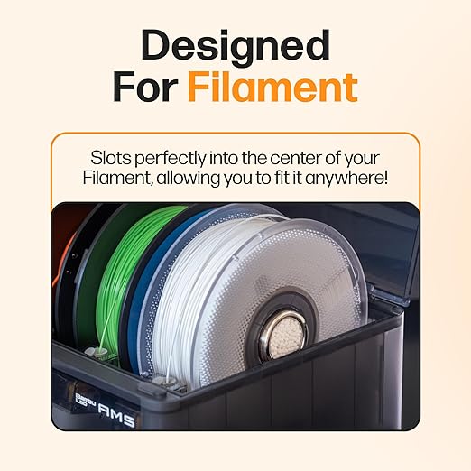 Filament Drying Desiccant (2 Pack) by Slice Engineering | 10X More Powerful Than Silica Gel | Infinitely Rechargeable | Prevent Wet Filament | Fits Perfectly Inside Spools | Made in The USA - Image 4