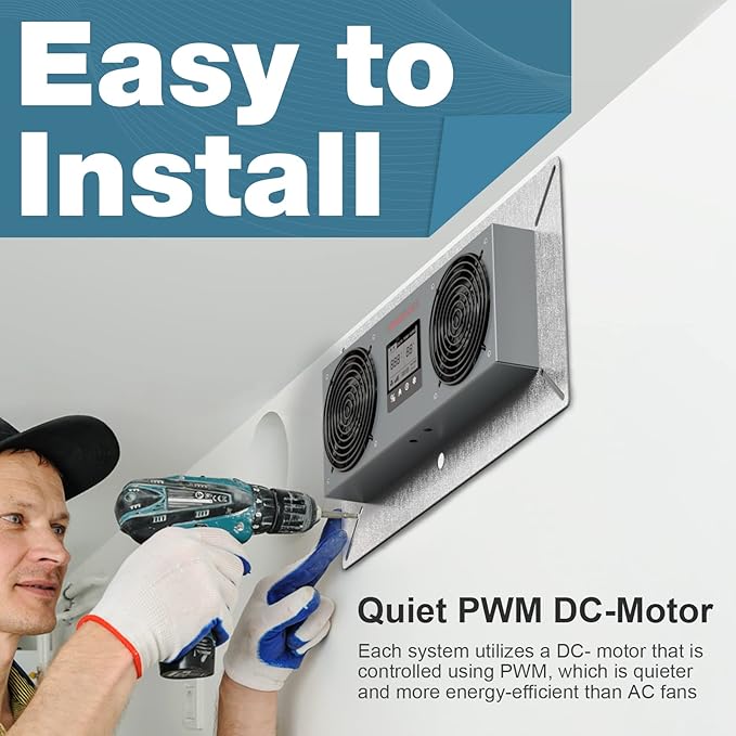 Abestorm Crawlspace Ventilation Fan, Crawl space Ventilator Fan with Humidistat, Temperature Controller, Moisture Reducing, for Crawl Spaces Garage Attic Hydroponics Grow Tents, 240CFM Air-out - Image 5