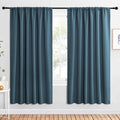 NICETOWN 2 Panels Blackout Curtains, Rod Pocket Window Curtains Room Darkning Drapes for Bedroom/Living Room, Thermal Insulated Solid Draperies for Home Office/Study, 62 by 72-Inch, Smoky Blue by NICETOWN