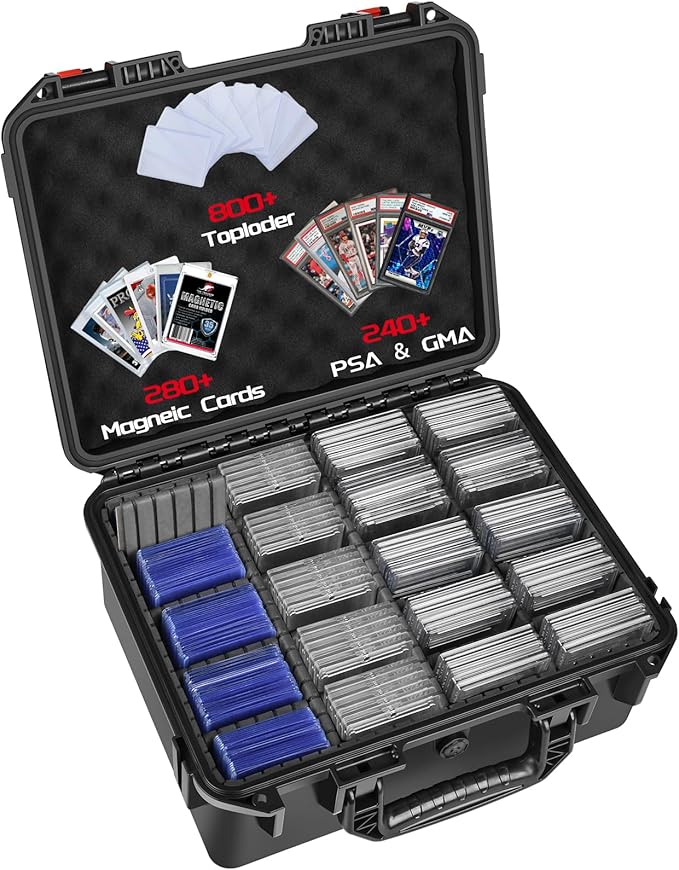 Card Storage Box for Graded Sports Cards - Extra Large Baseball Card Storage Box with 16 Dividers for PSA BGS SGC | Waterproof Trading Card Storage Case Fits Slab, Top Loader, Magnetic by LOTOCASE