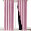 NICETOWN Total Shade Curtains and Draperies, Heavy-Duty Full Light Shading Drapes with Black Liner Backing for Villa/Hall/Dorm Window（Crystal Pink, Package of 2 Panels, 70 inches Wide x 95 inches Long by NICETOWN