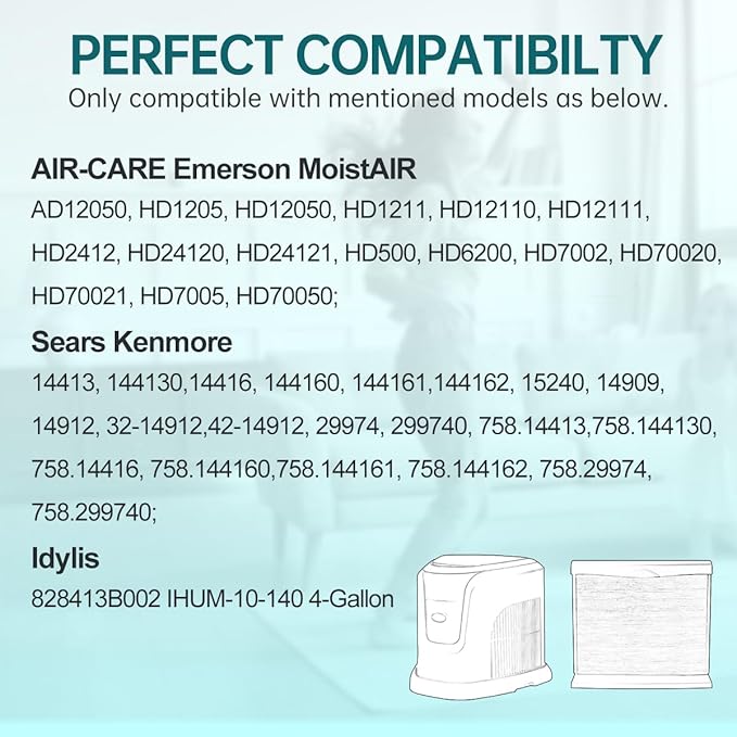 HDC411 Replacement Wicking Humidifier Filter Compatible with AIRCARE Humidifier HDC3120DCN TE3140DSLV-EC HD1205 HD1211 HD2412 4 Packs - Image 2