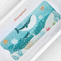Bath Mat for Tub Non Slip, Machine Washable Anti-Slip Cartoon Baby Bathtub Shower Mat with Drain Holes and Suction Cups for Toddler & Kids, 40 Inch x 16 Inch, Whales by Secopad