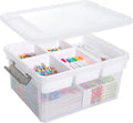 Citylife 17 QT Plastic Storage Box with Removable Tray Craft Organizers and Storage Clear Storage Container for Organizing Bead, Tool, Sewing, Playdoh by Unknown