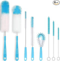 ALINK 8-Pack Bottle Cleaning Brush Set - Long Handle Bottle Cleaner for Washing Narrow Wine/Beer Bottle, Thermos, Hummingbird Feeder, Sport Well, Plus Kettle/Straw Brush by ALINK
