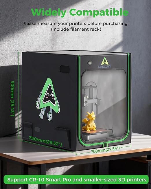 Creality 3D Printer Enclosure with LED Lighting, Constant Temperature Fireproof Dustproof Protective Cover, 700*750*900mm 3D Printer Cover for CR-10 Smart Pro/CR-10 Pro/Ender 3 S1 Plus/Ender 5 Plus - Image 5