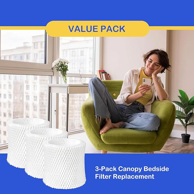 Humidifier Wicking Replacement Filter Compatible with Canopy Bedside and Nursery Humidifier, Wood Pulp & Paper Filter, 3 Pack Filters - Image 5