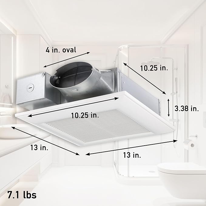 Panasonic WhisperValue Ceiling/Wall Mount Bathroom Exhaust Fan, 50-80-100 CFM, FV-0510VS1 - Image 2