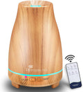 Diffuserlove Essential Oil Diffusers 200ML Diffuser Remote Control Aromatherapy Diffuser with 7 Color Lights, Auto Shut-Off for Bedroom Office Kitchen (Yellow Wood Grain) by Diffuserlove