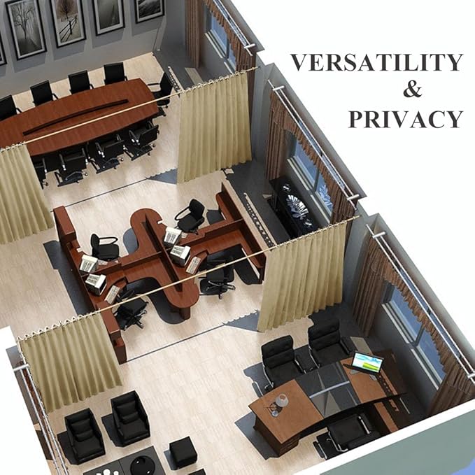 NICETOWN Room Divider Heavy Curtain Screen Partitions, Basement Hospital Medical Clinic Spa Lab Cubicle Divider Privacy Screen, Patio Door Curtain (Biscotti Beige, 1 Panel, W8.3'xL10') - Image 6