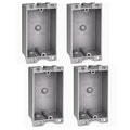 (4 Pack) Plastic Electrical Box, Shallow Remodel Box, 8 Cubic Inch Grey Outlet Box, Single Gang Old Work Junction Box, Length 4.25'', Width 2.4'', Depth 1.24'', Solid PVC Construction, ETL Listed by AirmontProducts