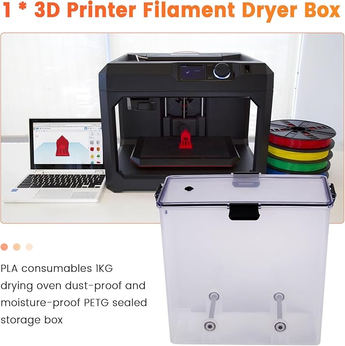 Moisture- 3D Printer Filament Dryer Box for Efficient PLA and ABS Filament Storage - Image 5