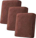 H.VERSAILTEX Velvet Stretch Couch Cushion Cover Plush Cushion Slipcover for Chair Loveseat Sofa Cushion Furniture Protector Seat Cushion Sofa Cover (3 Piece Sofa Cushion Covers, Burnt Brick) by HVERSAILTEX