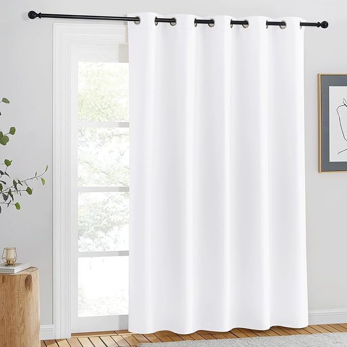 NICETOWN White Room Darkening Curtain 84 inches Long - Grommet Window Treatment Thermal Curtain Sound Reducing Light Blocking Drape for Bedroom/Living Room (1 Panel, W66 x L84) - Image 2