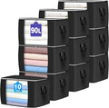 Budding Joy 90 L Large Storage Bags, 10 Pack Clothes Storage Bins Foldable Closet Organizers Storage Containers with Reinforced Handle for Clothing, Blanket, Comforters, Bed Sheets, Pillows (Black) by BuddingJoy-BuildaJoyfulLifeforYou