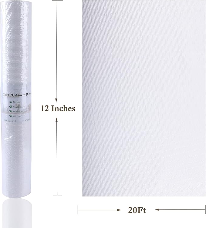 Shelf Liner for Kitchen Cabinets 12 Inch Wide X 20 Ft Non-Adhesive Drawer Liner Waterproof Oil-Proof Shelf Paper Non-Slip Strong Grip Cabinet Mat for Drawers, Refrigerator, Pantry, Bedroom, Cupboard - Image 7
