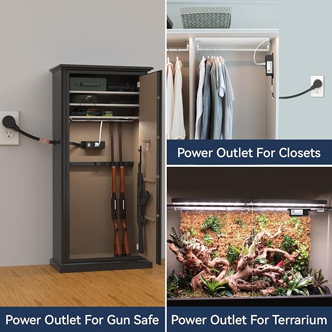 Gun Safe Accessory Electrical Power Outlet Kit, Hidden Outlet Gun Cabinet Accessories with USB, Mountable for Interior Dehumidifiers and Lights (Black, UL Listed) - Image 7