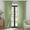 MIULEE Sage Green Thermal Insulated Curtains 63 Inch Long 2 Panels Set for Summer Heat Blocking Non See Through Privacy Thick Semi Sheer Light Filtering Back Tab Window Drapes for Bedroom Living Room by MIULEE