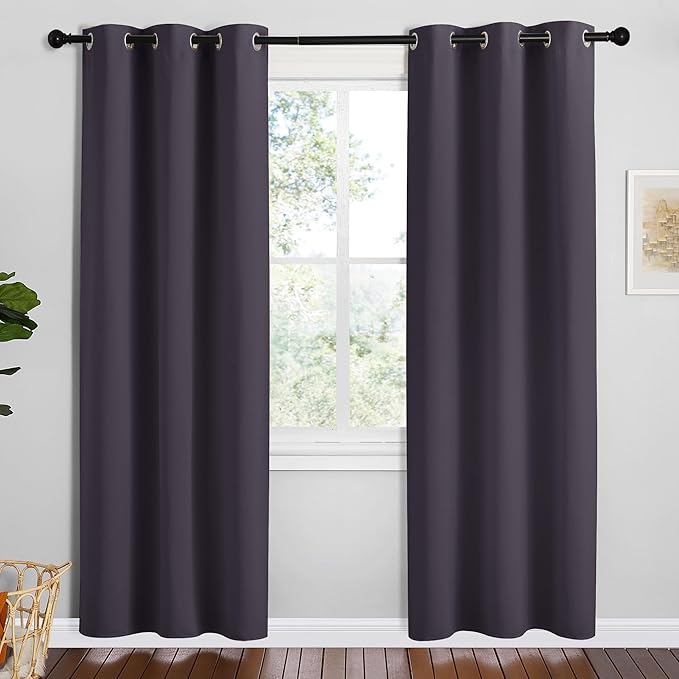NICETOWN Greyish Purple Blackout Curtains 78 inches Length for Bedroom, 2 Panels, 42" Wide, Thermal Insulated Decoration Drapes for Office Window by NICETOWN