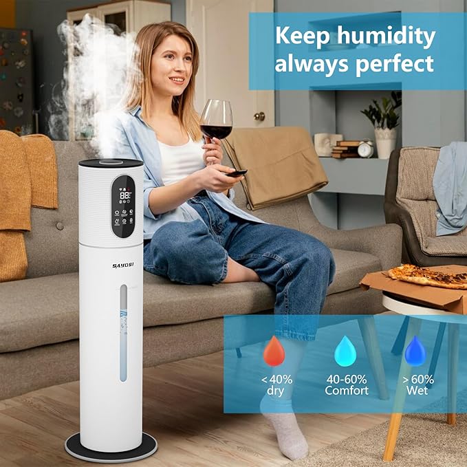 Humidifier,SAYDSI 2.1Gal(8L) Smart Humidifiers for Bedroom,1800sq.ft Cool Mist Humidifier with Smart App,Timer,Quiet Sleep Mode and Water Tank for Home,Office,Large Room,Plants(White) - Image 5
