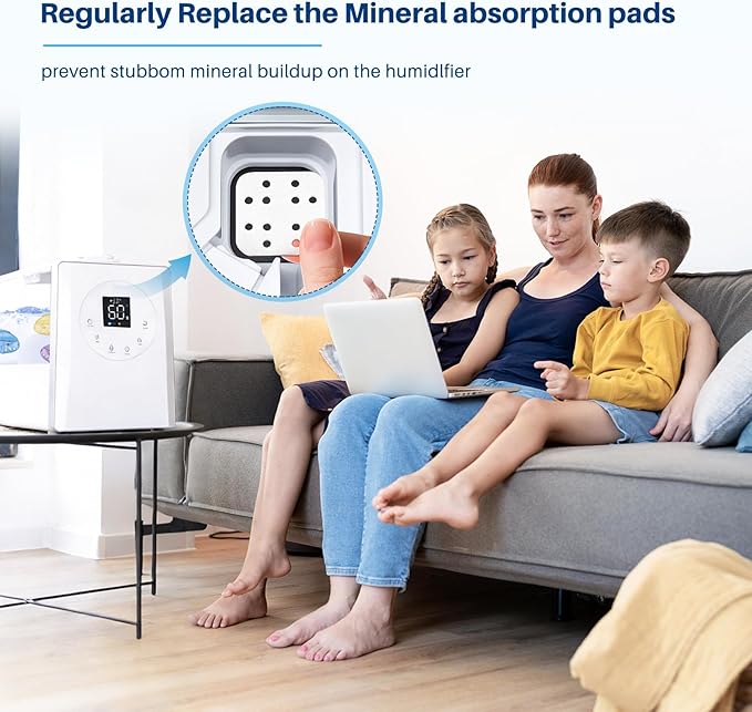 Humidifier Filter Replacement for LEVOIT, Mineral Absorption Pad Compatible with LV600S, LV600HH, OasisMist450S, Capture Particles in Tank to Improve Humidification- 20 Filters and 6 Humidifier Fishs - Image 5