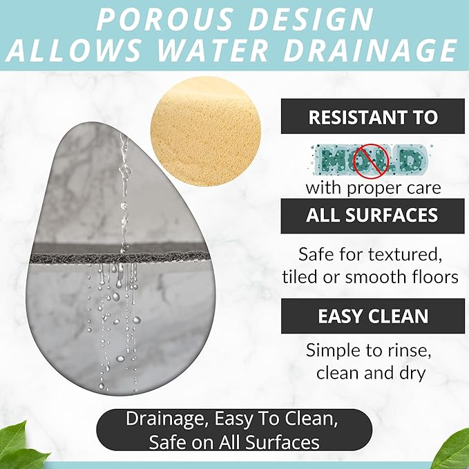 Square Shower Mat - Non Slip Shower Mats for Inside Shower - Extra Large 31x31 Shower Floor Mat Non Slip - Square Bath Mat for Shower - Secure Anti Slip Loofah Shower Bath Mat (31x31 Beige) - Image 4