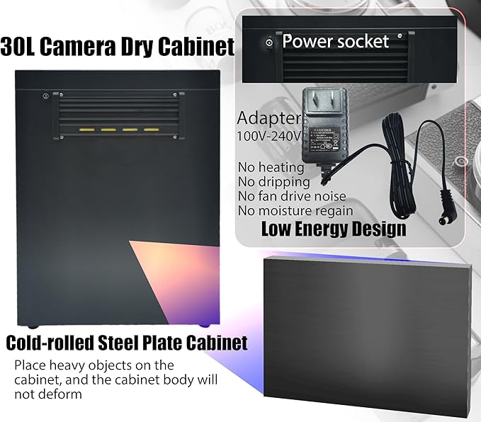 Modern 30L Camera Storage Box, Electronic Dry Cabinet, Digital Control Dehumidify, 2-Tier Camera Storage, Temperature Humidity LED Display - Image 7