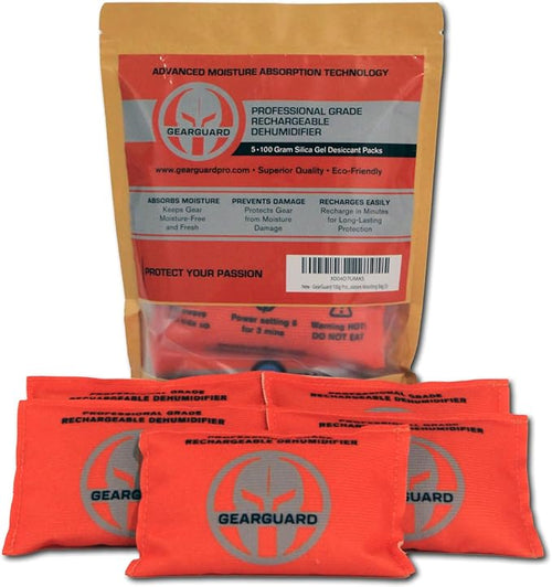 100g Professional Grade Rechargeable Dehumidifier - Desiccant (5-Pack) - Moisture Absorbers for Storage Bins, Gun Safes, Cars, Boats, Closets, and other valuables. by Unknown
