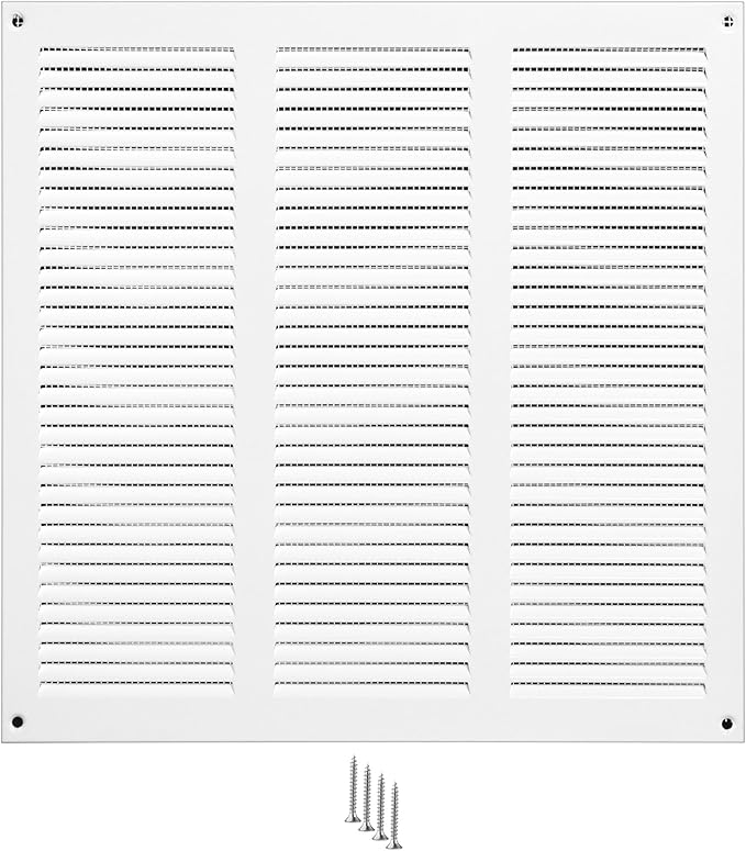 10x10 Vent Cover (Duct Opening) - White HVAC Return Air Grille for Wall and Ceiling - Metal AC Vent Cover with Mesh - Rectangular Air Register - External Dimensions: 11.81" W x 11.81" H by TURvent