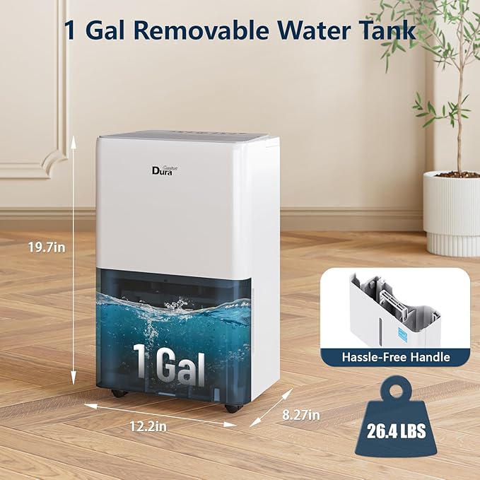 DuraComfort Dehumidifier for Basement up to 2,500 Sq Ft, 2025 Energy Star, Max to 35 Pints/Day Quiet Dehumidifier with Drain Hose, Smart Humidistat & Timer for Home, Bedroom & Bathroom - Image 10