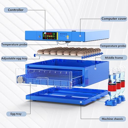 Automatic Eggs Incubator, Large Incubators for Hatching Eggs with Automatic Egg Turning & Temperature Control, Poultry Hatcher Machine for Chicken Duck Goose Quail Bird (192 Eggs) - Image 6
