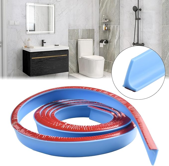 Shower Water Retention Strip - Silicone Multi-Color Water Containment - Fits Various Shower Areas for Bathroom Use(Blue 300cm) - Image 5