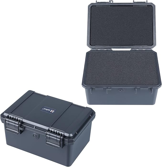 Lykus HC-1830 Mini Hard Case Dry Box with Foam Insert, Interior Size 7.1x4.7x3.7 in, IP66 Splash-Proof, Suitable for Cellphones, Tools, Small Devices and More by Lykus