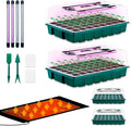 Seed Starter 4 Pack 160-Cell Tray with Grow Lights and Heat Mat,Seed Growing Tray, Germination & Plant Propagation Station for Indoor Plants by HUGBOW