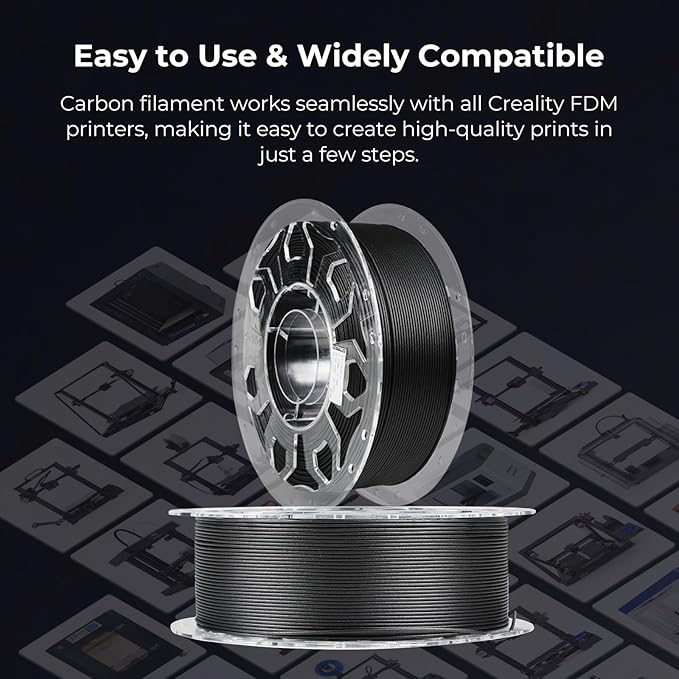 Creality PLA Filament 1.75mm Carbon-Black, 3D Printer Filament 1kg (2.2lbs) Spool, High Toughness & Warp-Free, Dimensional Precision ±0.03mm, Printing Filament for All FDM 3D Printers - Image 6