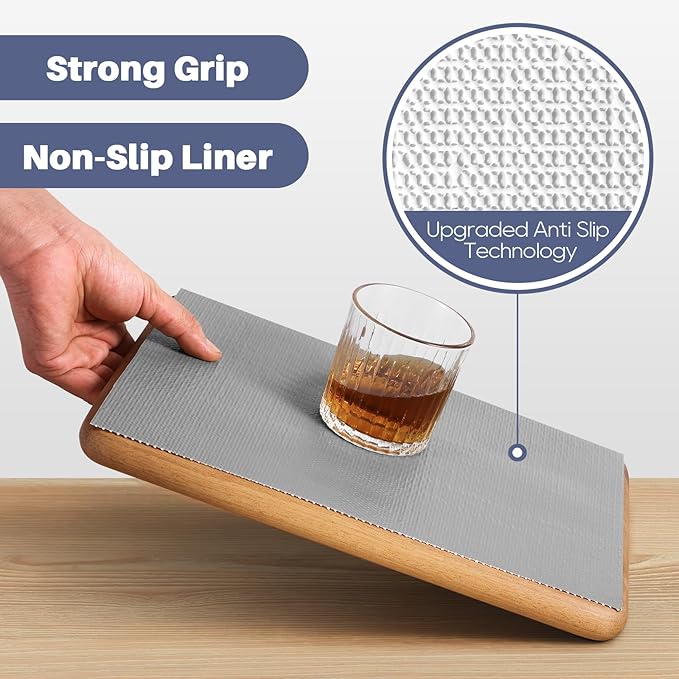 Drawer Liner, Shelf Liners for Kitchen Cabinet Waterproof & Oil-Proof Cupboard Liner Non-Slip Drawer Mat PVC Material Non Adhesive Kitchen Liner for Countertop Gray 23.6 x 157.4 Inches - Image 6