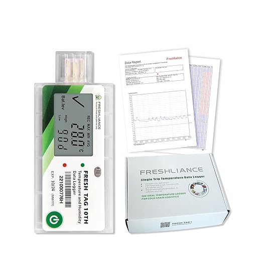 Freshliance LCD Temperature Humidity Data Logger, Single Use USB Temperature Humidity Recorder with PDF or CSV Report, 65000 Readings -22℉~158℉ High Accuracy, 90days, 1pack, Fresh Tag10TH - Image 8
