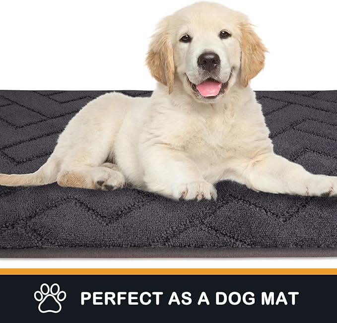 PURRUGS Dirt Trapping Door Mat 24" x 35.5", Non-Slip Machine Washable Entry Rug, Dog Doormat, Indoor Front Door Mat, Super Absorbent Entryway Rug for Muddy Shoes & Paws, Grey - Image 6