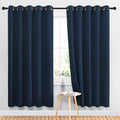 NICETOWN Blackout Curtains Panels for Living Room, 2 Panels, 66 x 70 Inch, Navy, 3 Pass Microfiber Noise Reducing Thermal Insulated Solid Ring Top Blackout Window Drapes by NICETOWN