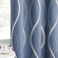 NICETOWN Stone Blue Floral Curtains Blackout 84 inch Length for Bedroom Living Room, Thermal Insulated Grommet Room Darkening Pattern Drapes for Boys Kids Mans Home Decoration (2 Panels, 52 by 84) by NICETOWN